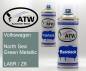 Preview: Volkswagen, North Sea Green Metallic, LA6R / Z8: 400ml Sprühdose + 400ml Klarlack - Set, von ATW Autoteile West.